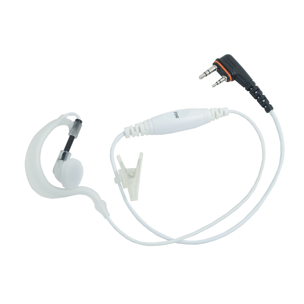 ProEquip PRO-P240LP Vitt Headset med mik/PTT på sladd, C-shell, 40cm